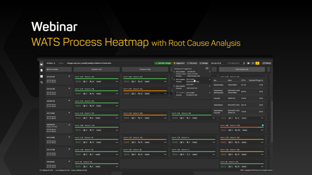 Webinar, WATS Heatmap with AI Root Cause Analysis