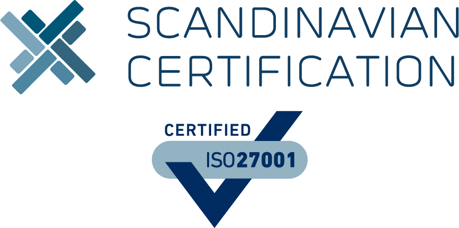 Iso-27001 logo med scandination certifcation logo above